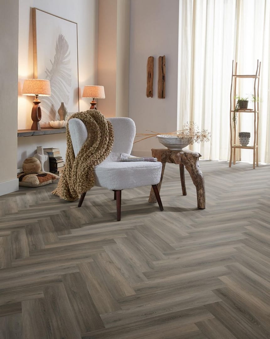 Spigato Herringbone SPC 7mm Dark Grey - imagine 3
