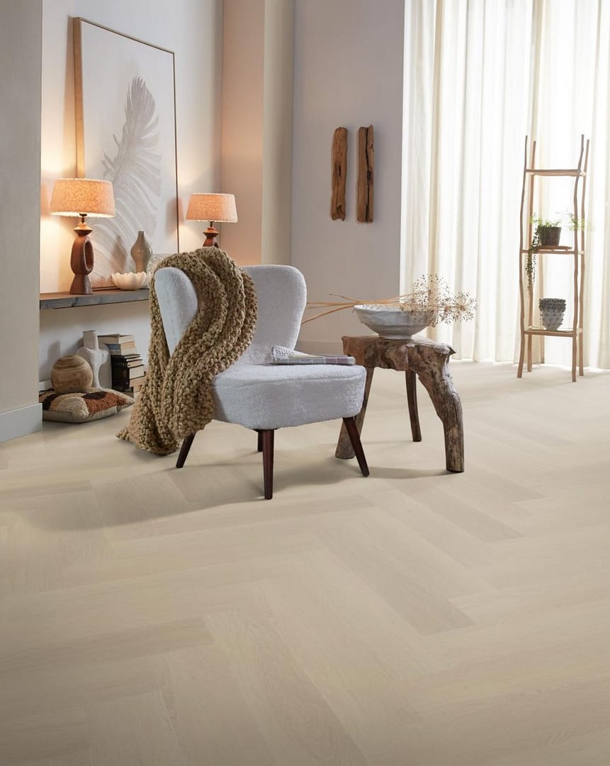 Spigato Estino Herringbone 7mm SPC Beige - imagine 3